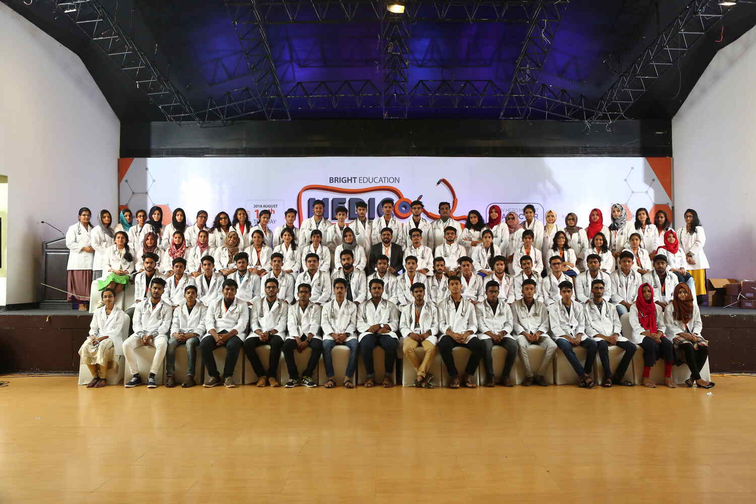 Group photo of smiling students, ready for their MBBS abroad journey. Pre-departure excitement and anticipation for their medical education.